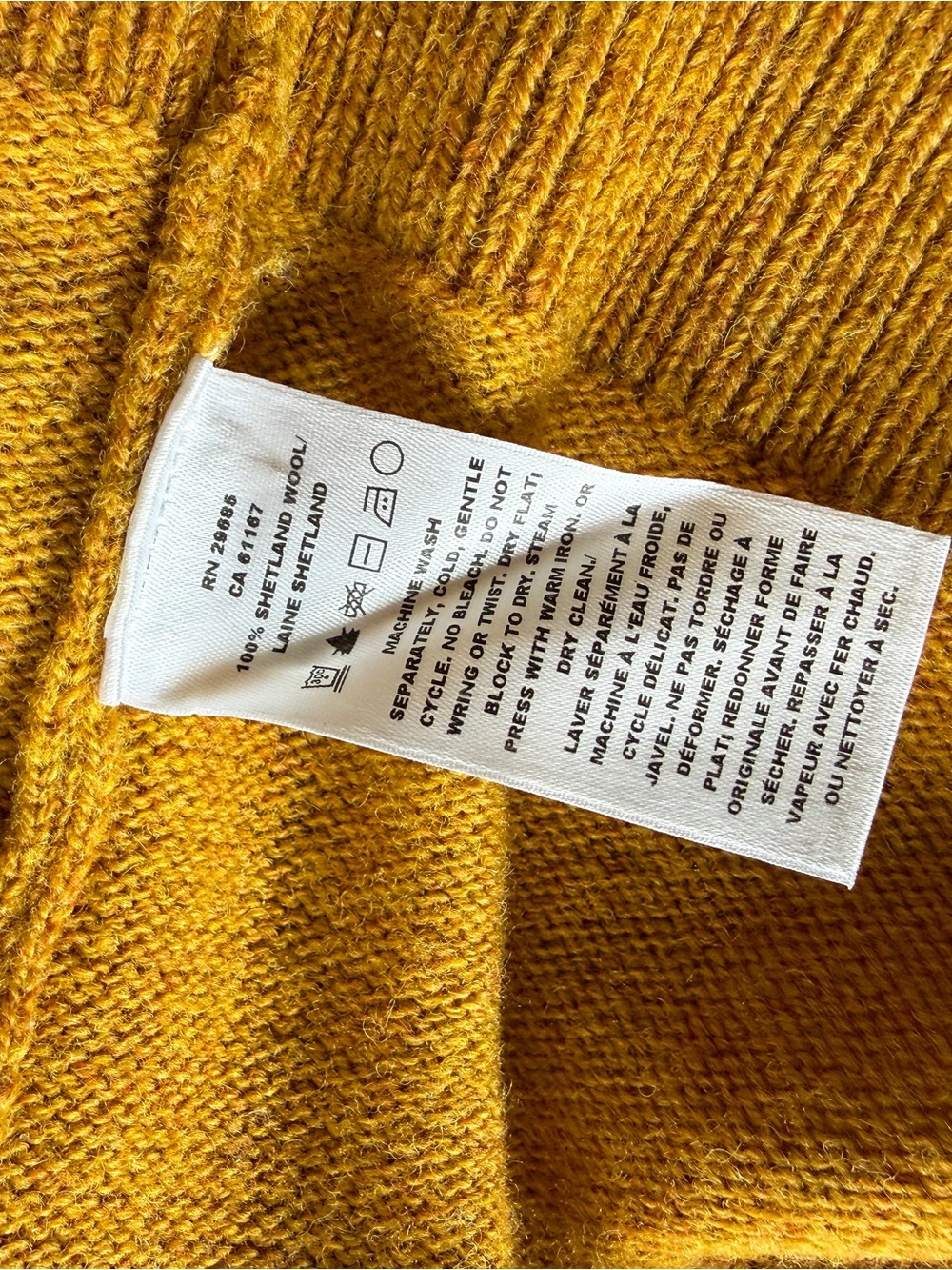 Pendleton Mustard Shetland Wool Cardigan Sweater - Picture 3 of 11